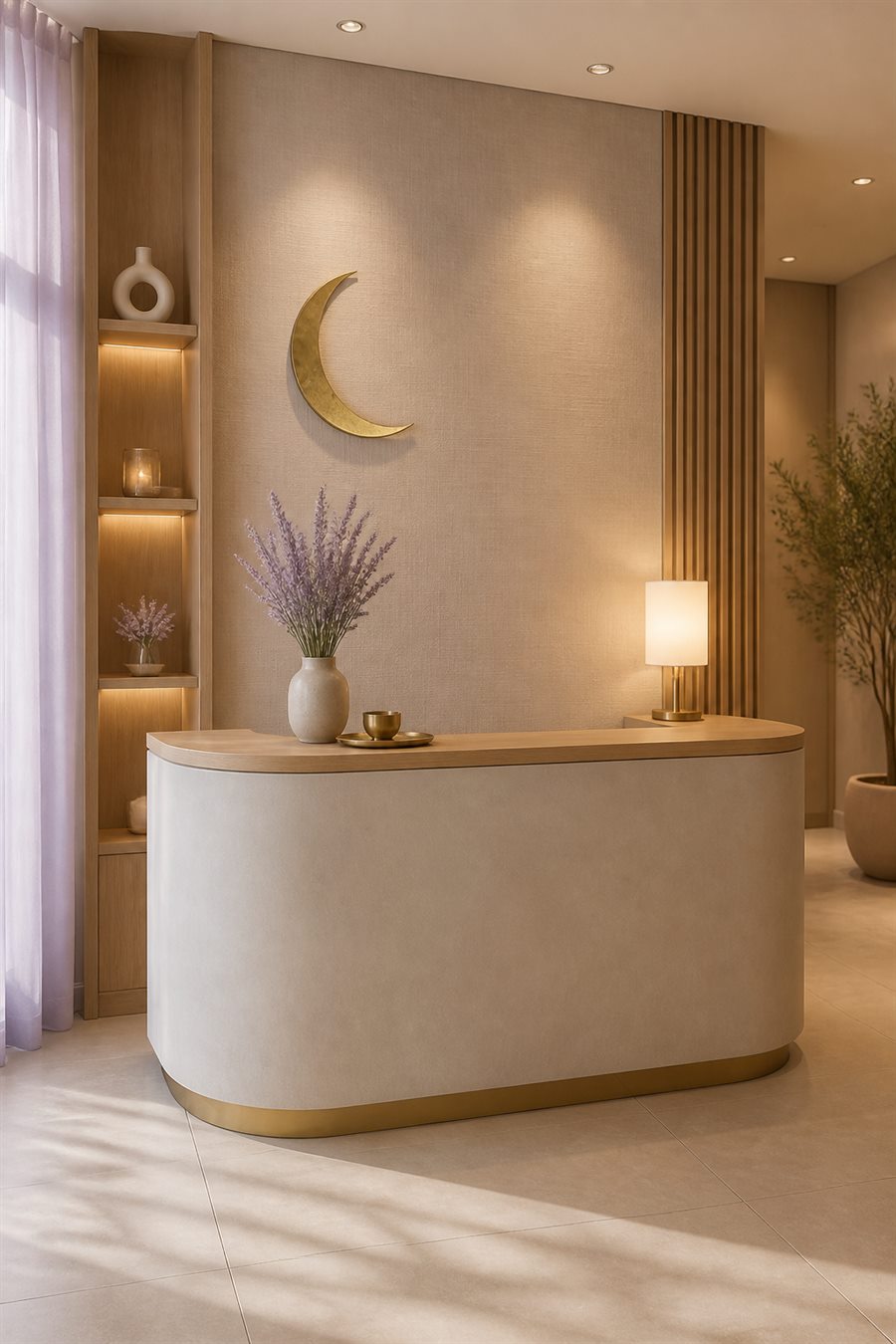 Soft masaj için sakin ve konforlu Lunessa spa atmosferi